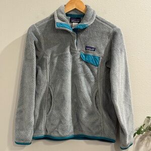 Patagonia Women’s Small Gray Re-Tool Snap-T Pullover Fleece Jacket Outdoor Warm